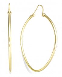 Simone I Smith Precious Fruit Oval Hoop Earrings in 18k Gold over Sterling Silver