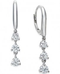 Diamond Triple Drop Earrings (1 ct. t. w. ) in 14k White Gold