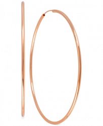 Hint of Gold Polished Hoop Earrings in 14k Rose Gold-Plating, 70mm