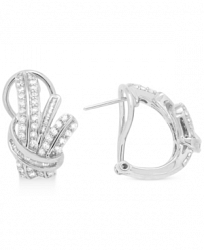 Wrapped in Love Diamond Fancy Hoop Earrings (1 ct. t. w. ) in Sterling Silver, Created for Macy's