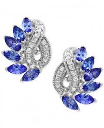 Effy Tanzanite Royale Tanzanite (1-3/4 ct. t. w. ) and Diamond (1/5 ct. t. w. ) Drop Earrings in 14k White Gold, Created for Macy's