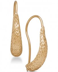 Textured Threader Drop Earrings in 14k Gold