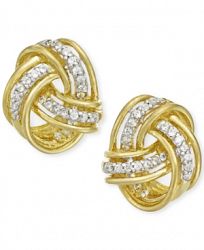Diamond Love Knot Stud Earrings in 10k Gold (1/5 ct. t. w. )
