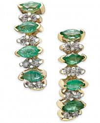 Emerald (3/4 ct. t. w. ) and Diamond (1/4 ct. t. w. ) Earrings in 14k Gold