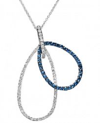 Gemma by Effy Sapphire (3/4 ct. t. w. ) and Diamond (1/3 ct. t. w) Double Drop in 14k White Gold, Created for Macy's