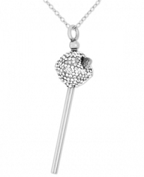 Simone I. Smith Platinum Over Sterling Silver Necklace, White Crystal Mini Lollipop Pendant