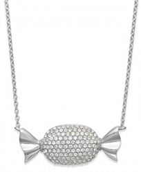 Simone I. Smith Platinum Over Sterling Silver Crystal Candy Pendant Necklace