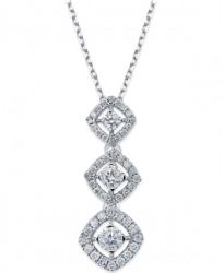 Diamond Graduated Pendant Necklace in 14k White Gold (1/2 ct. t. w. )