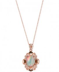 Le Vian Opal (1-1/5 ct. t. w. ) and Diamond (1/3 ct. t. w. ) Pendant Necklace in 14k Rose Gold, Created for Macy's