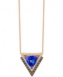 Neo Geo Le Vian Tanzanite (1 ct. t. w. ) and Diamond (1/3 ct. t. w. ) Geometric Pendant Necklace in 14k Rose Gold, Created for Macy's