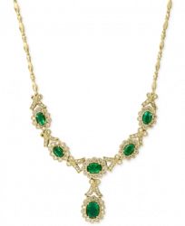 Brasilica by Effy Emerald (3-5/8 ct. t. w. ) and Diamond (1-1/2 ct. t. w. ) Necklace in 14k Gold, Created for Macy's