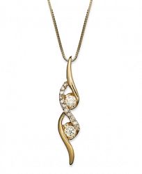 Sirena Diamond Two-Stone Spiral Pendant Necklace in 14k Gold or White Gold (1/4 ct. t. w. )