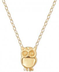 Owl Pendant Necklace in 10k Gold