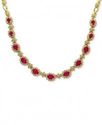 Amore by Effy Certified Ruby (5-1/4 ct. t. w. ) & Diamond (2 ct. t. w. ) Collar Necklace in 14k Gold, Created for Macy's