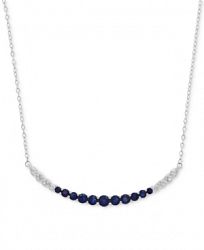 Sapphire (1-3/8 ct. t. w. ) and Diamond Accent Graduated Collar Necklace in 14k White Gold