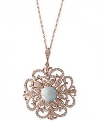 Aurora by Effy Opal (1-1/4 ct. t. w. ) and Diamond (2/3 ct. t. w. ) Pendant Necklace in 14k Rose Gold