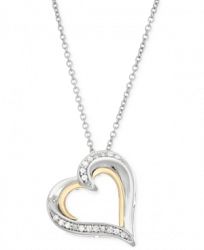 Diamond Heart Pendant Necklace (1/10 ct. t. w. ) in 14k Gold and Sterling Silver