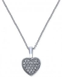 Effy Diamond Heart Pendant Necklace (1/5 ct. t. w. ) in 14k White Gold
