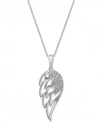 Diamond Wing Pendant Necklace in 10k White Gold (1/5 ct. t. w. )