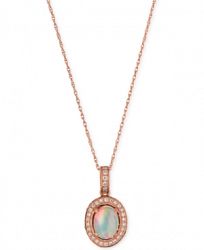 Le Vian Opal (2/3 ct. t. w. ) and Diamond (1/3 ct. t. w. ) Pendant Necklace in 14k Rose Gold, Created for Macy's