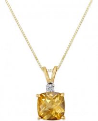 Citrine (1-1/2 ct. t. w. ) and Diamond Accent Pendant Necklace in 14k Gold