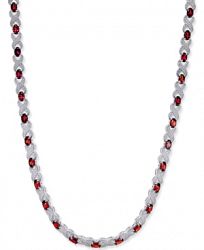 Garnet (20 ct. t. w. ) and Diamond Accent Collar Necklace in Sterling Silver