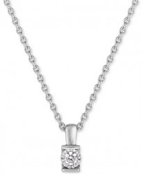TruMiracle Diamond Channel-Set Pendant Necklace (1/6 ct. t. w. ) in 14k White Gold