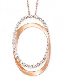 Le Vian Diamond Oval Pendant Necklace in 14k Rose Gold (5/8 ct. t. w. )