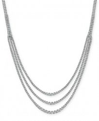 Diamond Graduated Three-Row Collar Necklace (12 ct. t. w. ) in 14k White Gold
