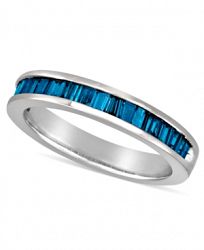 Sterling Silver Ring, Blue Diamond Baguette Ring (1 ct. t. w. )