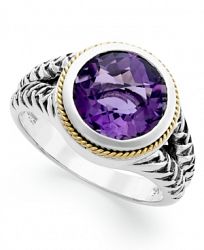 Balissima by Effy Amethyst Round Ring (3-3/8 ct t. w. ) in 18k Gold and Sterling Silver