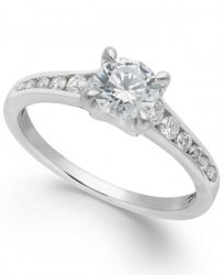 X3 Certified Diamond Engagement Ring in 18k White Gold (1 ct. t. w. )