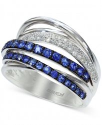 Royale Bleu by Effy Sapphire (3/4 ct. t. w. ) and Diamond (1/5 ct. t. w. ) Band in 14k White Gold