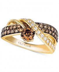 Le Vian Chocolate and White Diamond Crossover Ring in 14k Gold (1-1/4 ct. t. w. )
