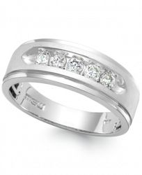 Men's Five-Stone Diamond Ring in 10k White Gold (1/2 ct. t. w. )
