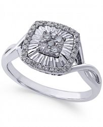 Diamond Square-Style Miracle Plate Ring (1/4 ct. t. w. ) in 14k White Gold