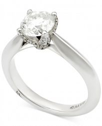 Marchesa Certified Diamond Engagement Ring (1-5/8 ct. t. w. ) in 18k White Gold, Created for Macy's
