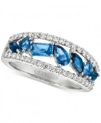 Le Vian Sapphire (1 ct. t. w. ) and Diamond (3/8 ct. t. w. ) Ring in 14k White Gold, Created for Macy's