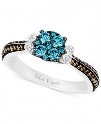 Le Vian Blue and Chocolate Diamond (5/8 ct. t. w. ) and Diamond Accent Ring in 14k White Gold