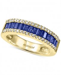 Effy Royale Bleu Sapphire (1 ct. t. w. ) and Diamond (1/5 ct. t. w. ) Ring in 14k Gold, Created for Macy's
