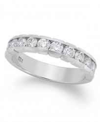 Certified Diamond Anniversary Band Ring in 14k White Gold (1 ct. t. w. )