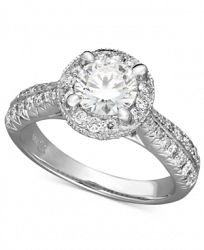 X3 Certified Diamond Engagement Ring in 18k White Gold (1-1/2 ct. t. w. ), Created for Macy's