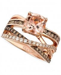 Le Vian Peach Morganite (1-3/4 ct. t. w. ) and Diamond (3/4 ct. t. w. ) Ring in 14k Rose Gold