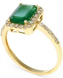 Brasilica by Effy Emerald (1-3/8 ct. t. w. ) and Diamond (1/4 ct. t. w. ) Ring in 14k Gold, Created for Macy's