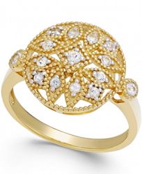 White Sapphire (1/4 ct. t. w. ) Filigree Ring in 14k Gold