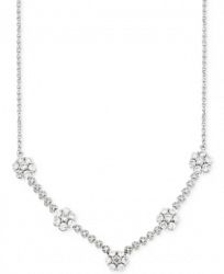Wrapped in Love Diamond Flower Cluster Necklace (1 ct. t. w. ) in 14k White Gold, Created for Macy's