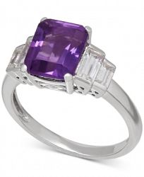 Amethyst (2-1/6 ct. t. w. ) and White Topaz (1-1/2 ct. t. w. ) Ring in Sterling Silver