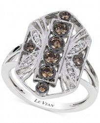 Le Vian Chocolatier Chocolate Deco Estate Diamond (1/2 ct. t. w. ) Ring in 14k White Gold