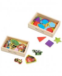 Melissa and Doug Kids' Shapes and Farm Wooden Magnets Gift Set