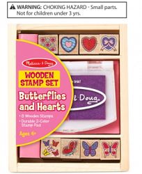 Melissa & Doug Butterflies & Hearts Wooden Stamp Set